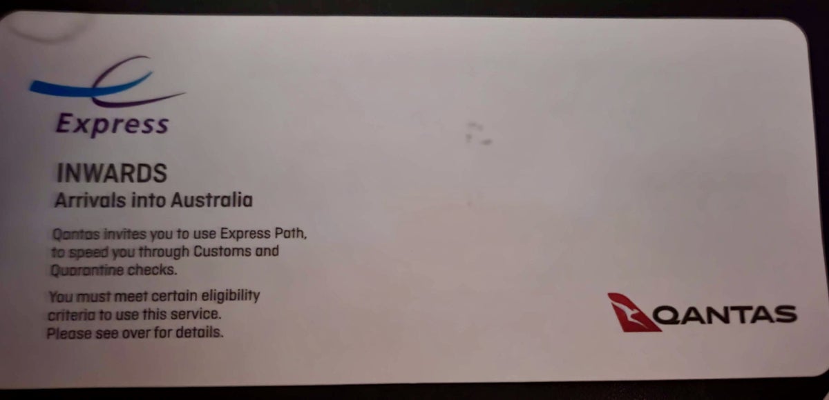 Qantas immigration speed pass