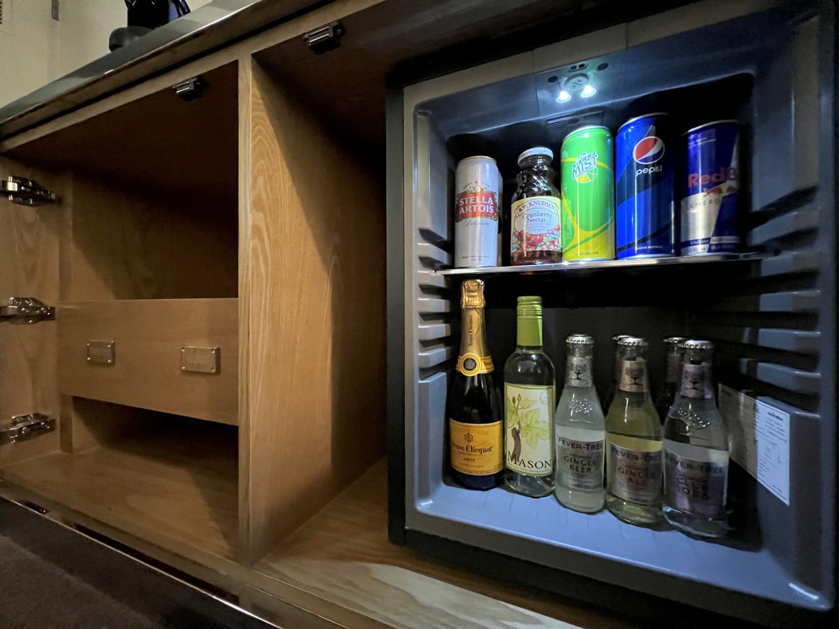 SLS Hotel, a Luxury Collection Hotel, Beverly Hills bedroom mini bar cold drinks
