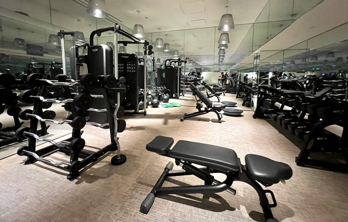SLS Hotel, a Luxury Collection Hotel, Beverly Hills gym dumbbells and EZ bars