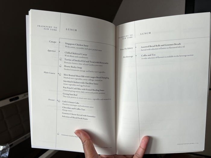 lunch menu singapore suites Singapore Suites lunch menu