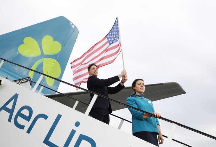 Aer Lingus with USA flag