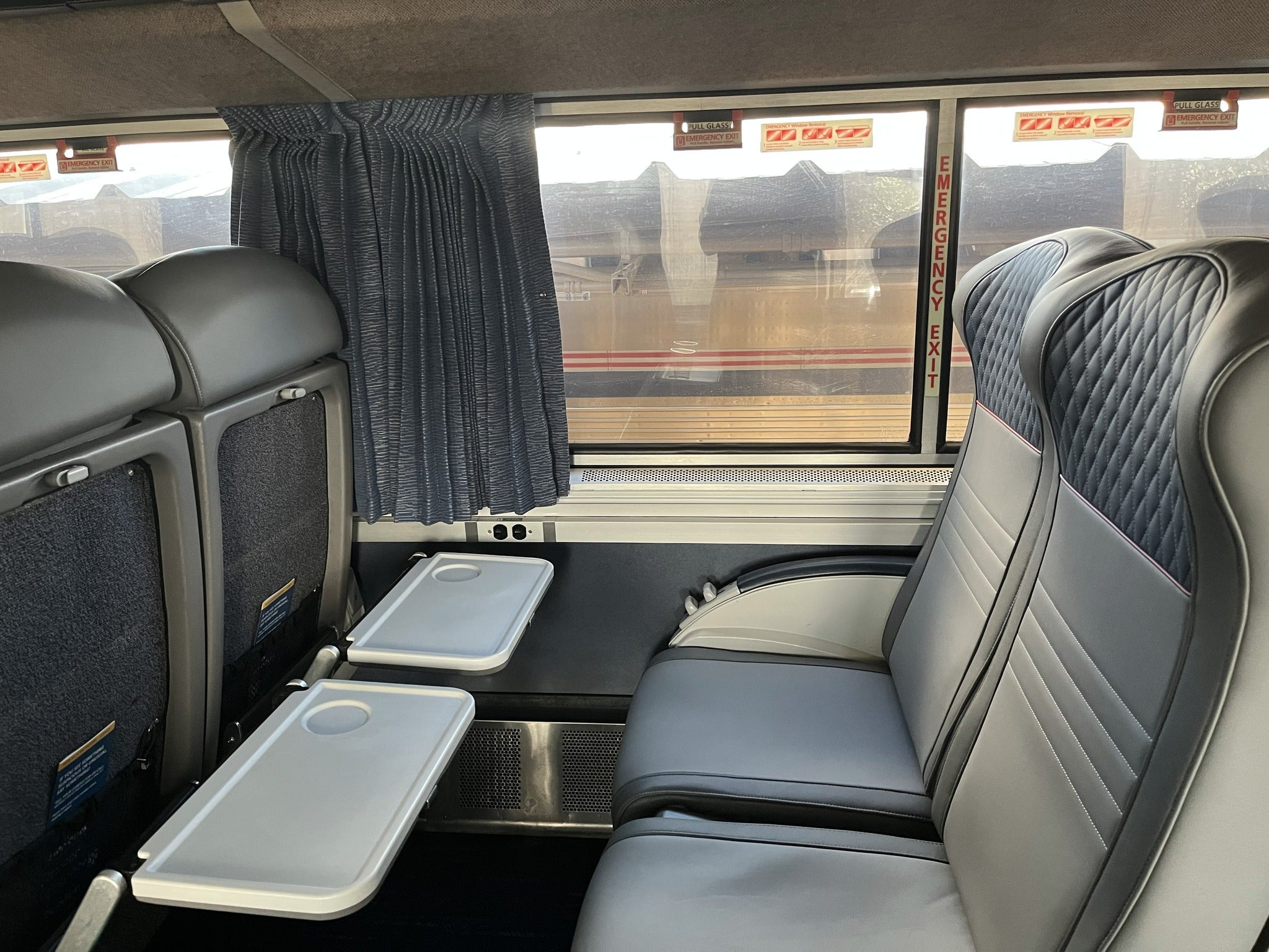 Amtrak Auto Train seats tray table