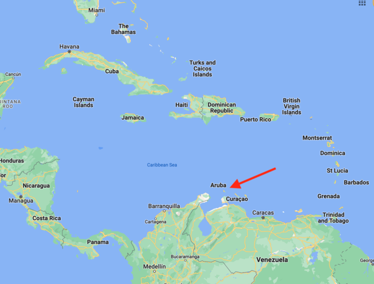 Aruba Location On Map 732x555 