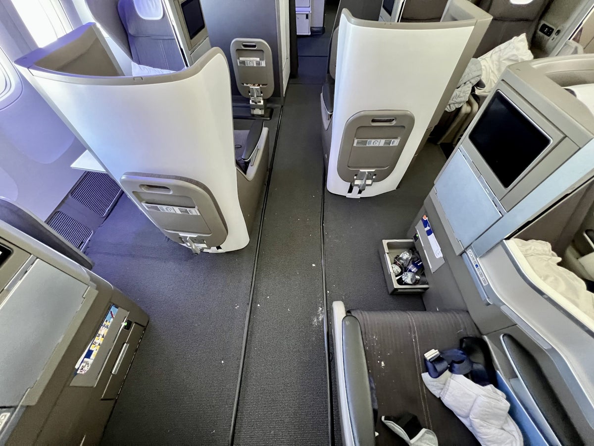 British Airways Boeing 777 200 Club World cabin floor dirt