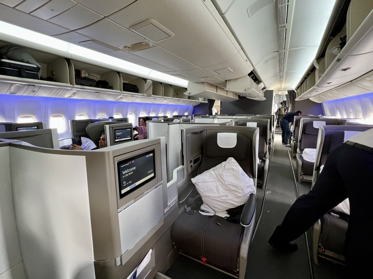 British Airways Boeing 777 200 Club World cabin mess