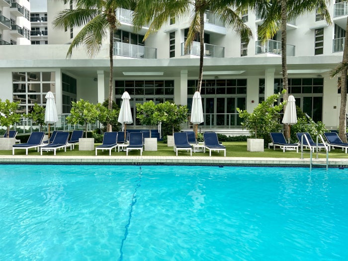 Cadillac Hotel Beach Club Family Pool Navy Loungers