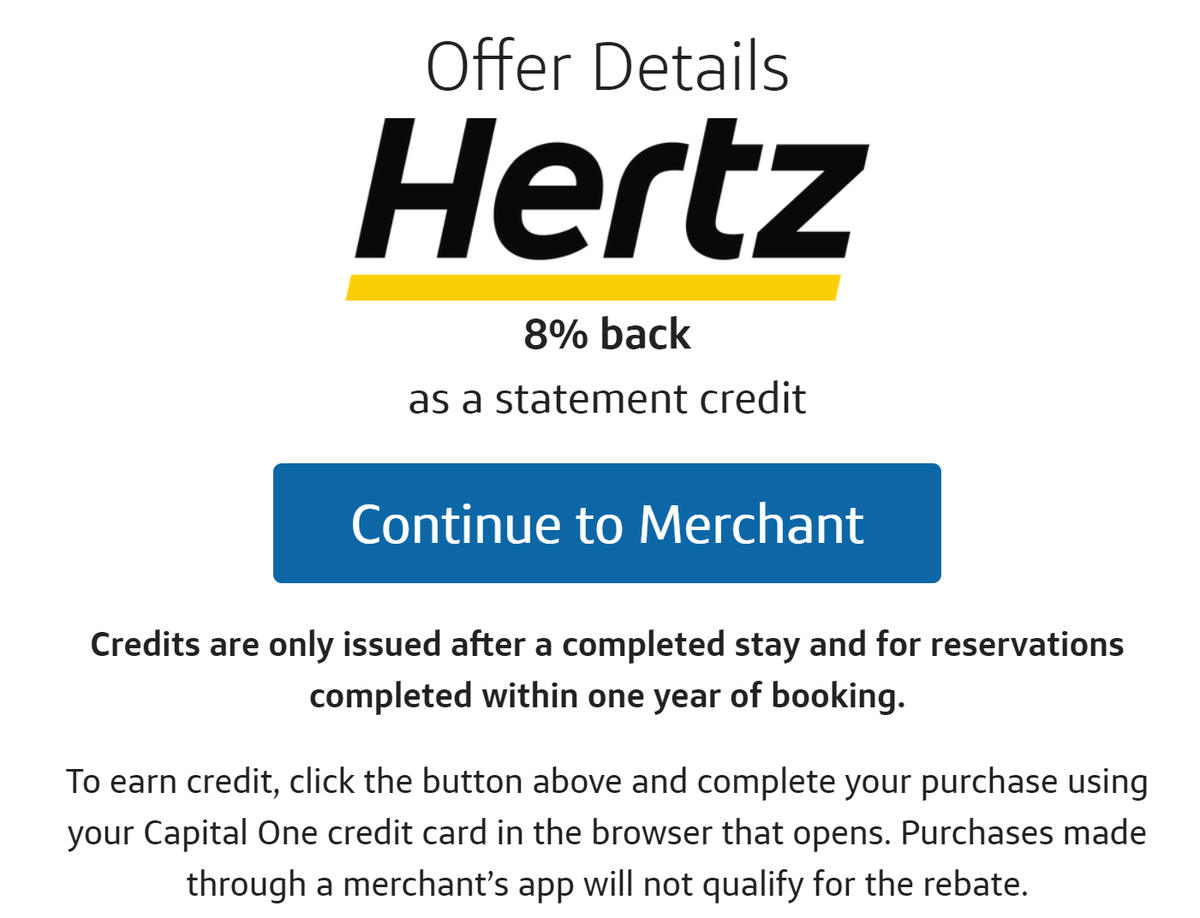 Capital One Offers Hertz