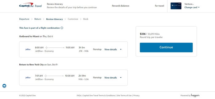 Capital One Travel JetBlue