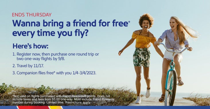 free travel pass with companion