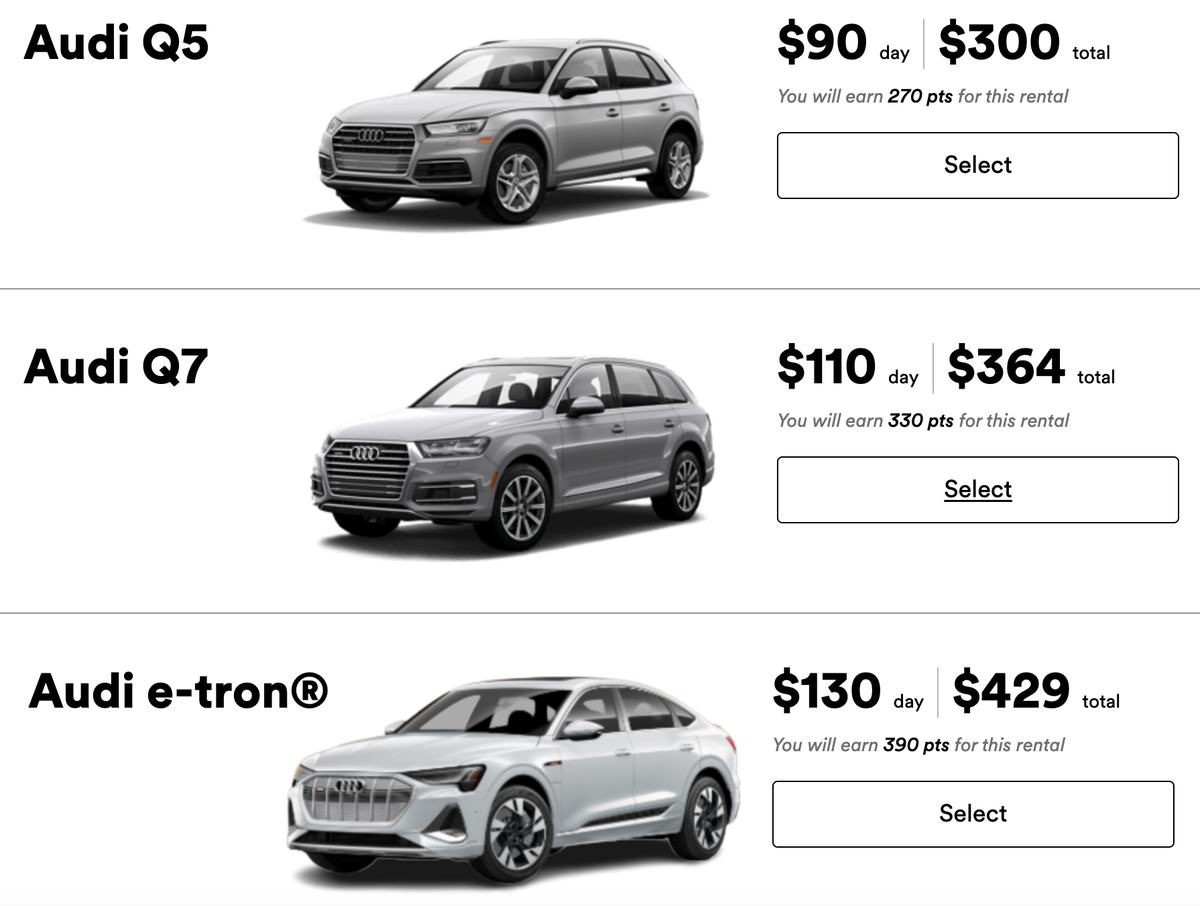 Audi on demand pricing