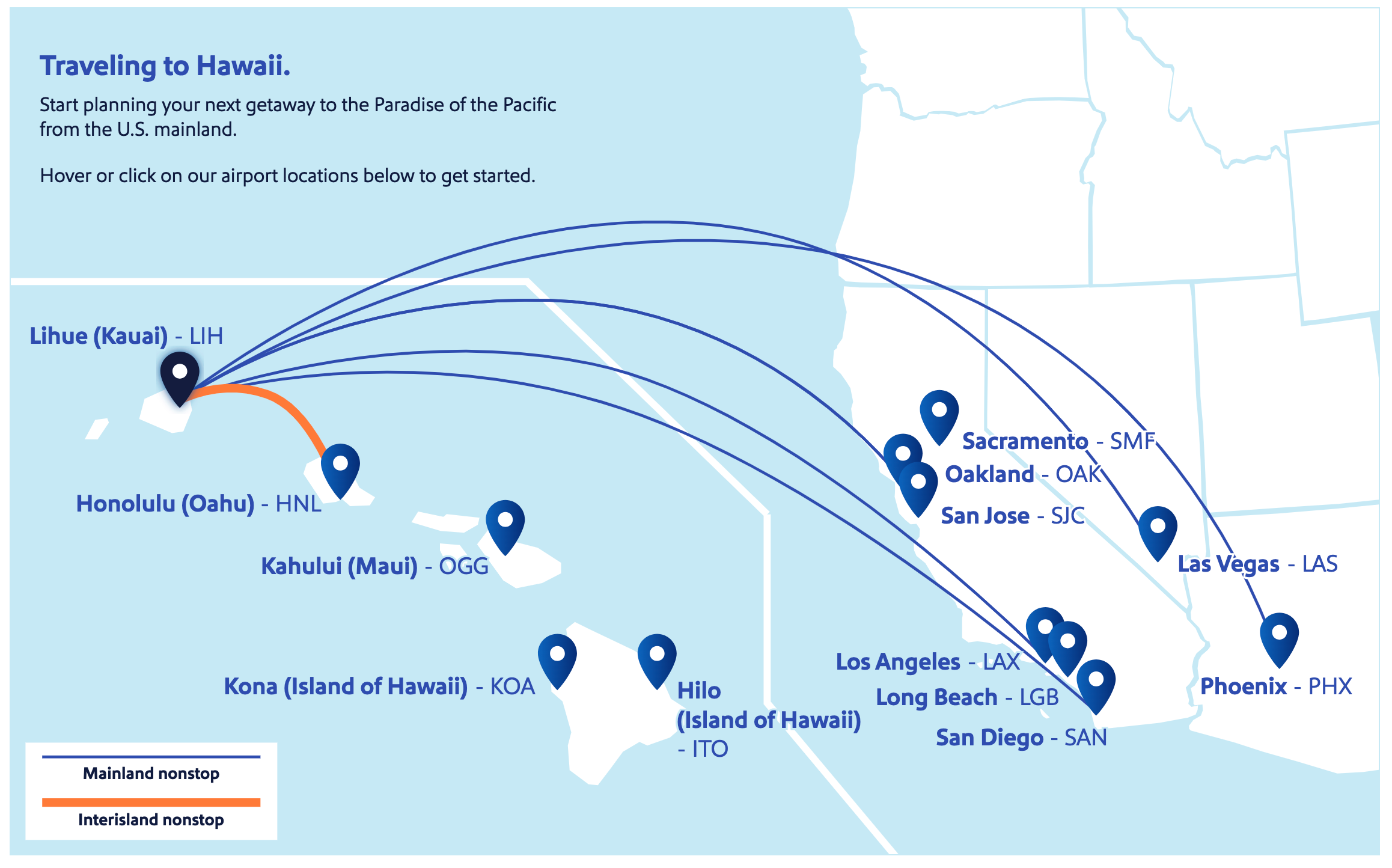 southwest airlines international flights map
