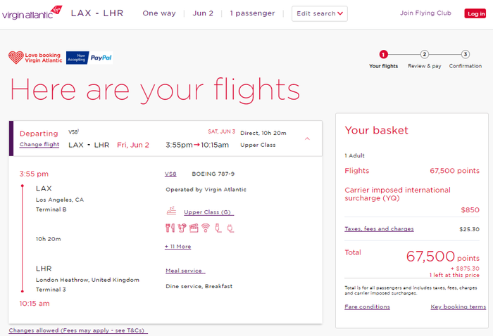Virgin Atlantic Upper Class