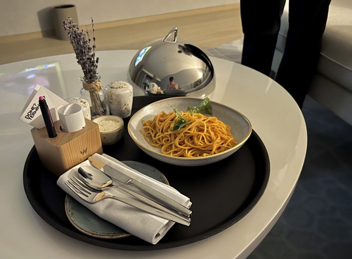 W Algarve Marvellous Residence spaghetti pomodoro room service