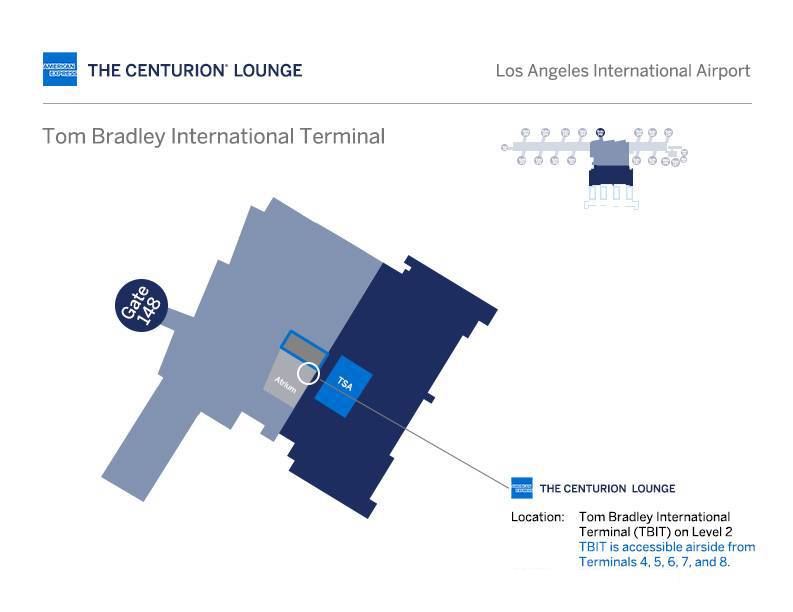 Los Angeles LAX Amex Centurion - Amex Centurion Lounge LAX Map 