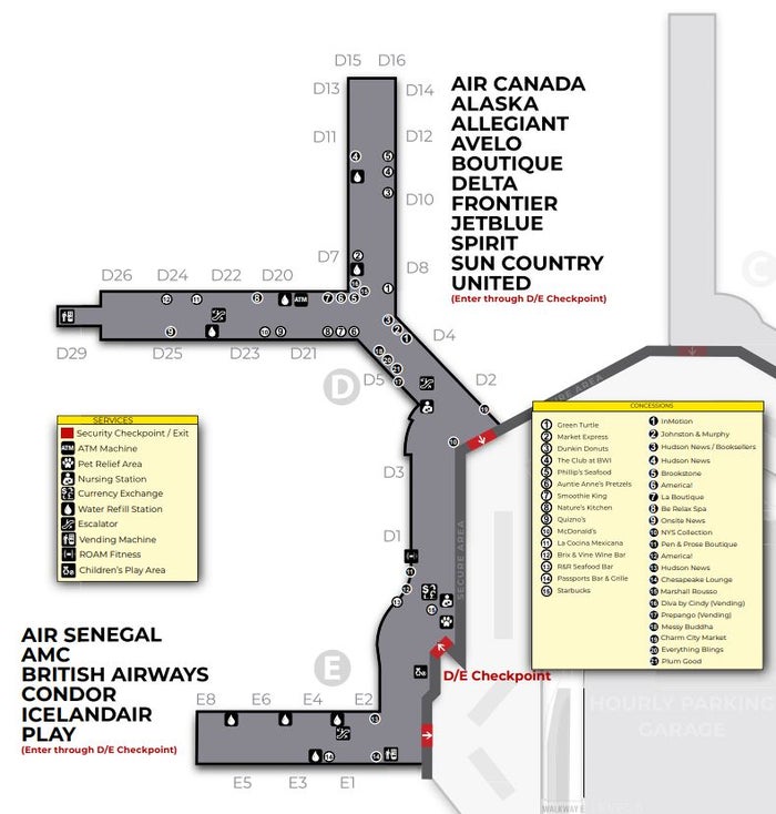 Baltimore Washington International Airport Concourses D and E