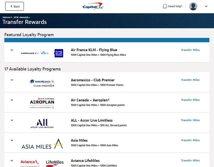 Capital One transfers