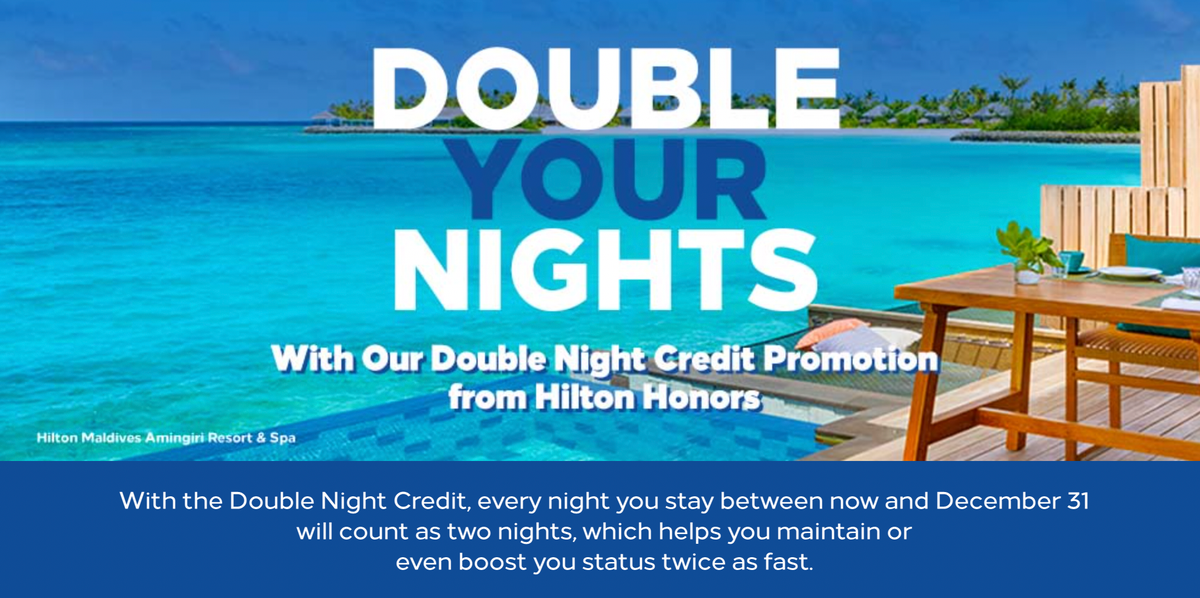 Hilton promo for double nights