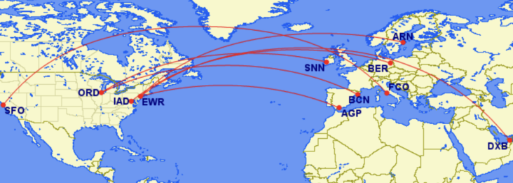 Map Of United Airlines New Routes For Summer 2023 732x261 