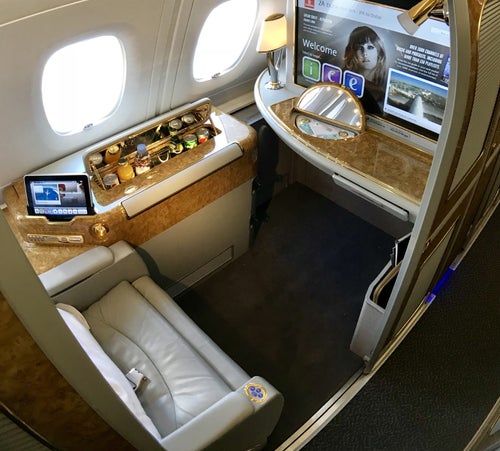 Photo of a premium business class seat