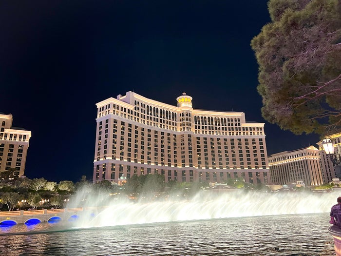 Bellagio Las Vegas fountains at night