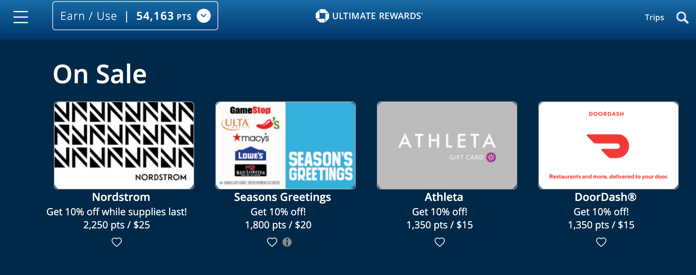 Ultimate Rewards, Credit Cards