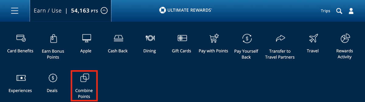 Combine Ultimate Rewards points