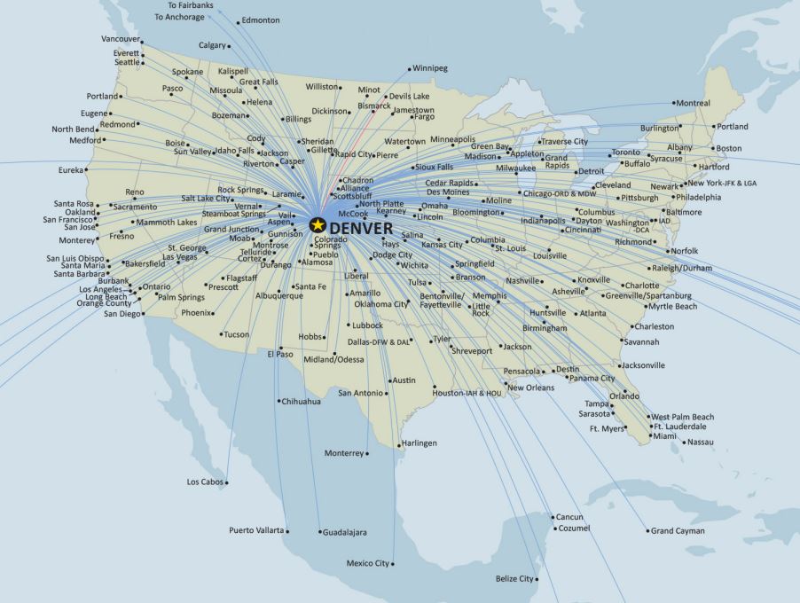 Denver International Airport Destination Map