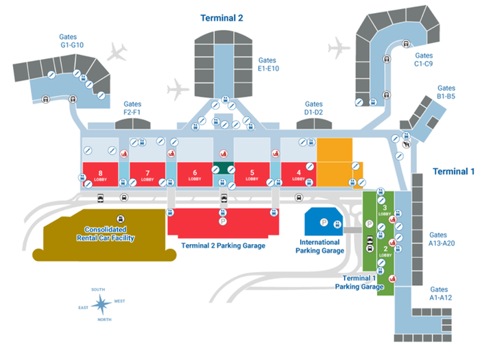HNL Airport Upper Level Terminal Map.JPG HNL Airport Upper Level Terminal Map