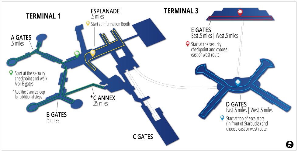 2024   Henry Reid International Airport FlyFit Walking Map 