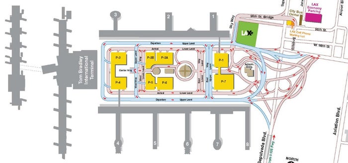 Los Angeles International Airport Car Parking Map