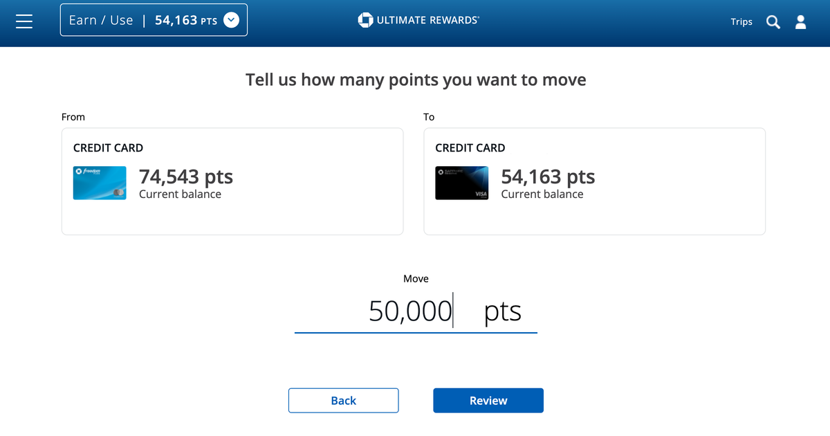 Moving points between Chase cards