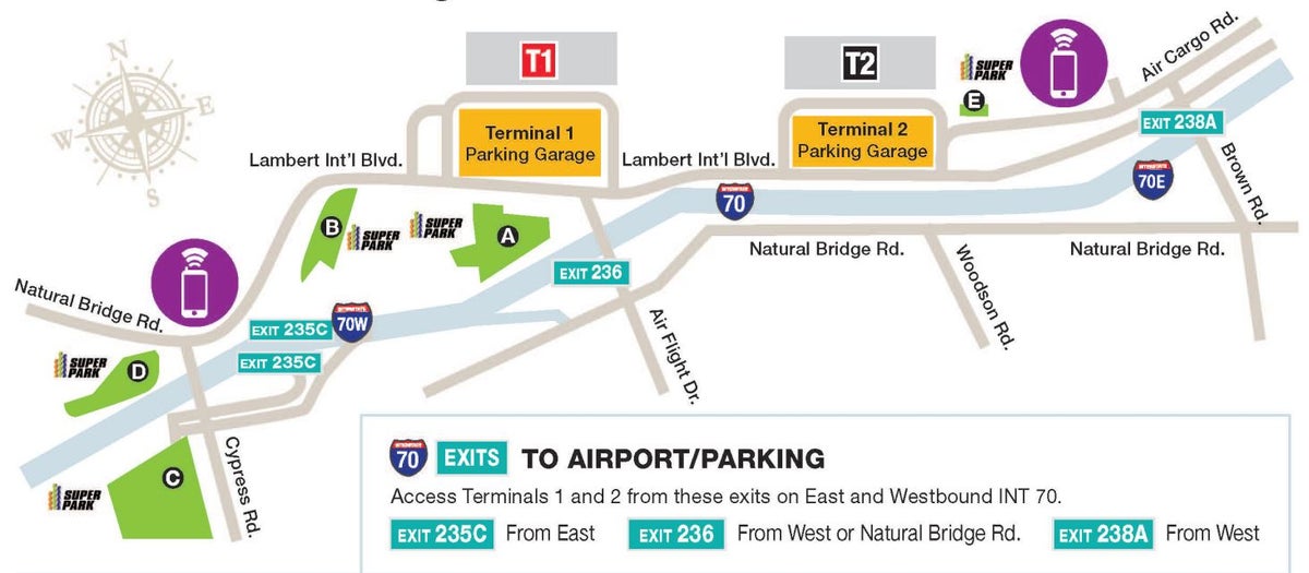 STL Airport Parking Map