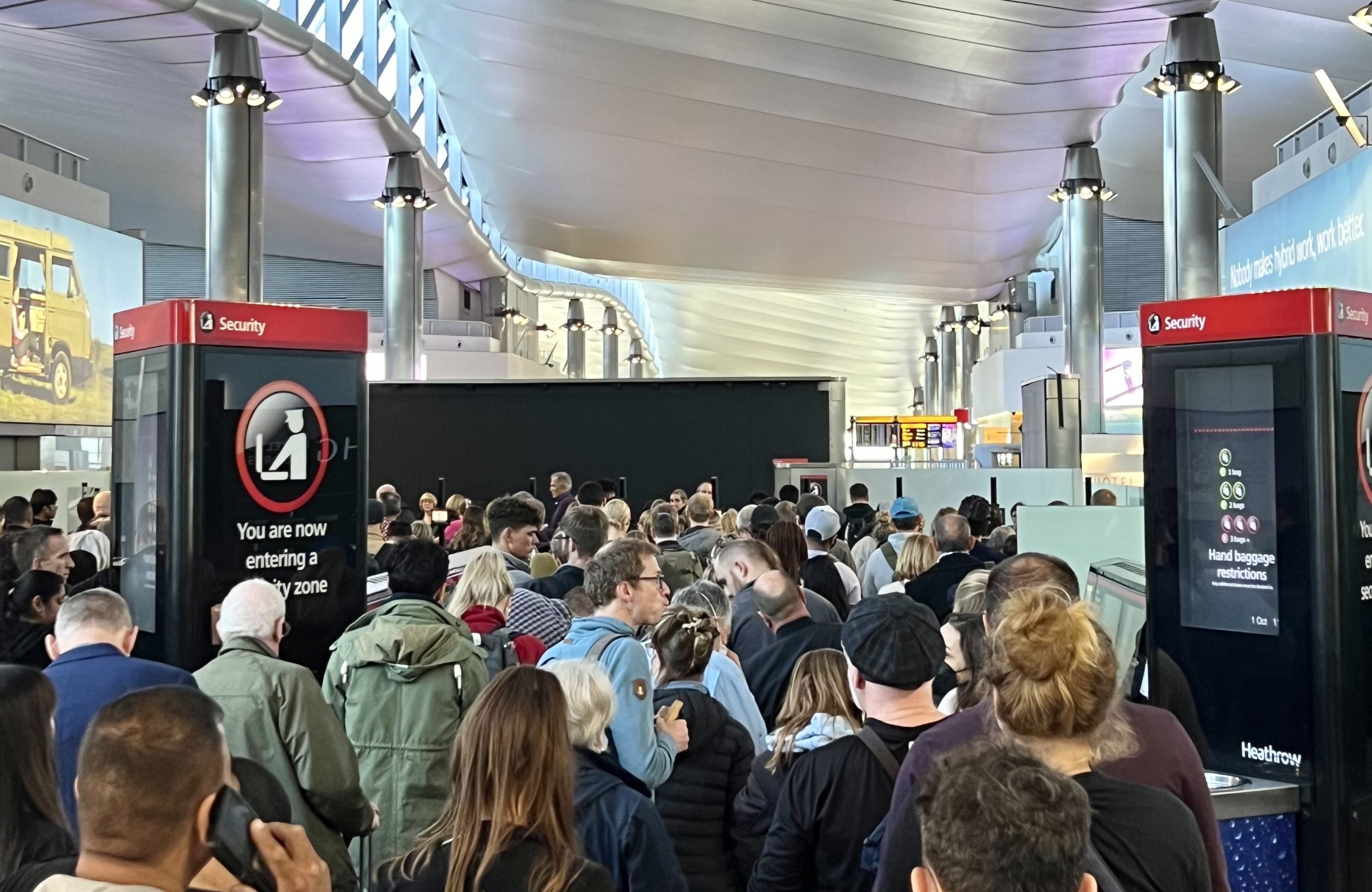 Security queue at Heathrow Terminal 2
