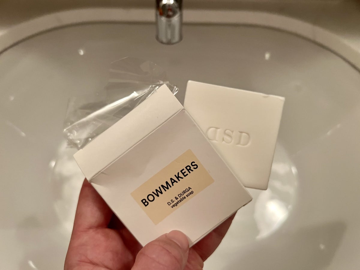 The Beekman bathroom soap plastic
