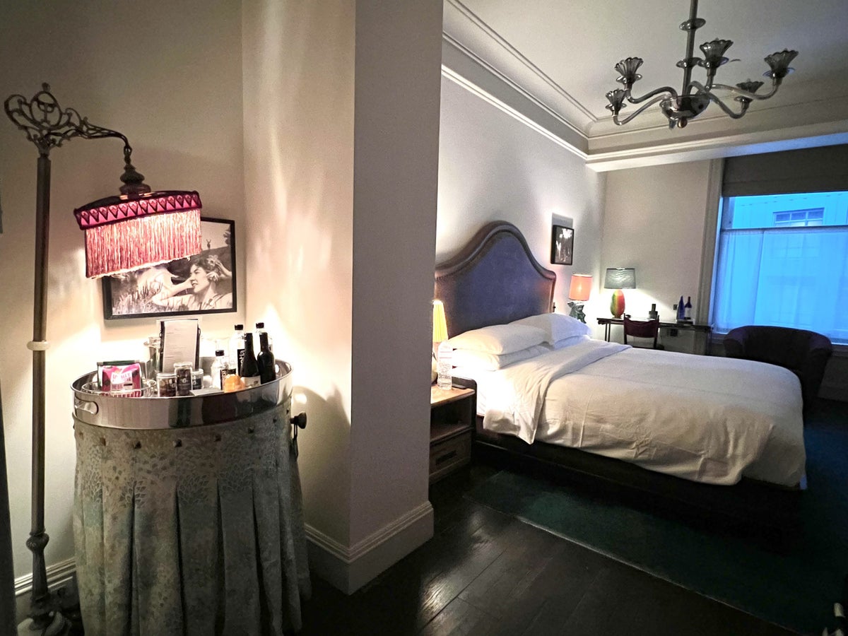 The Beekman bedroom and mini bar