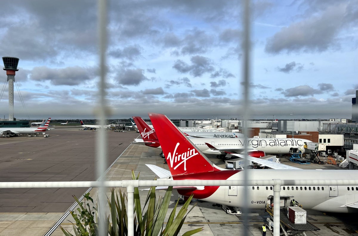 Virgin Atlantic A350 Upper Suite LHR Clubhouse terrace through fence