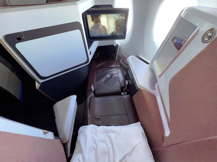 Virgin Atlantic A350 Upper Suite seat laid flat
