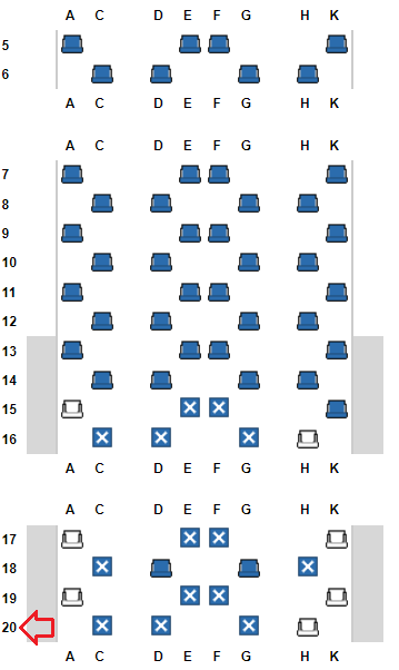 ANA new business class seat map