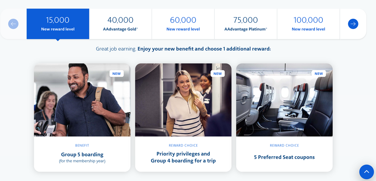 American Airlines new Loyalty Point levels