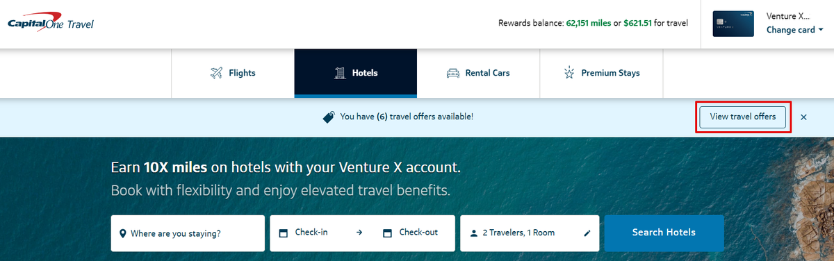 Capital One Travel offers