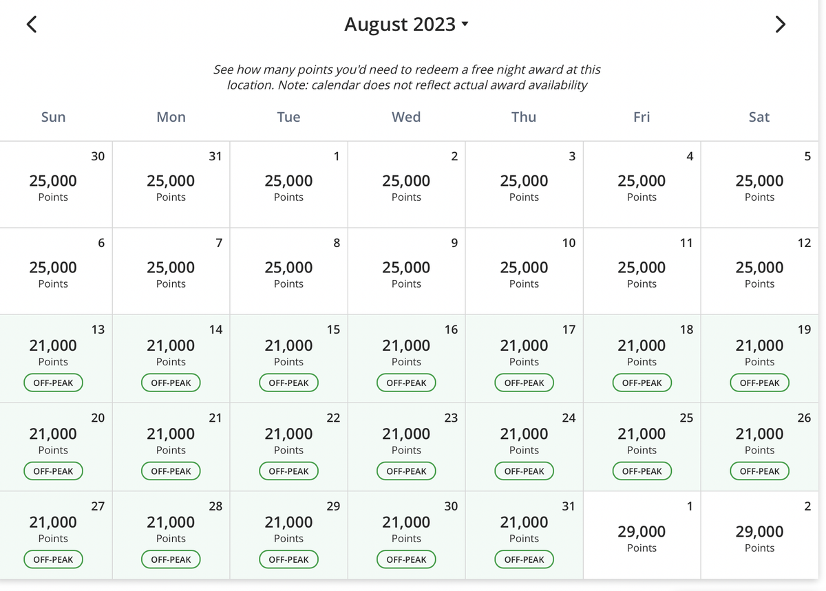 Nightly points rates for August at The Beekman New York