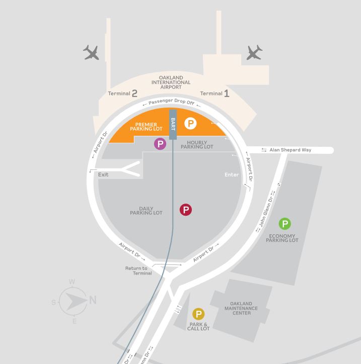 Oakland International Airport OAK Terminal Guide 2024   Oakland International Airport Parking Map 