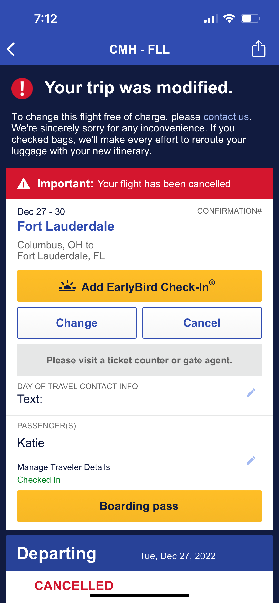 Southwest flight cancellation