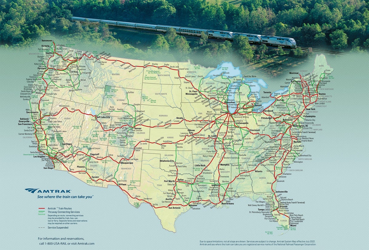 Amtrak 2022 System Map