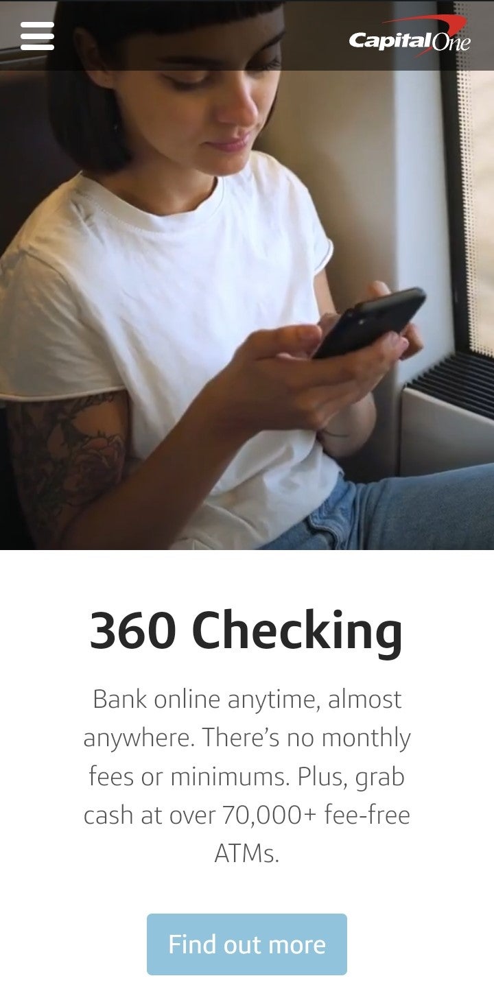 360 Checking on the Capital One Goals QR code landing page for the happy face pin
