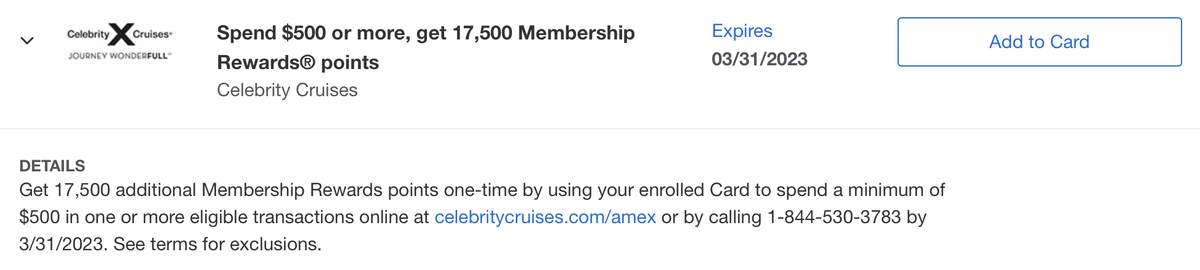 Amex Offer Celebrity Cruises