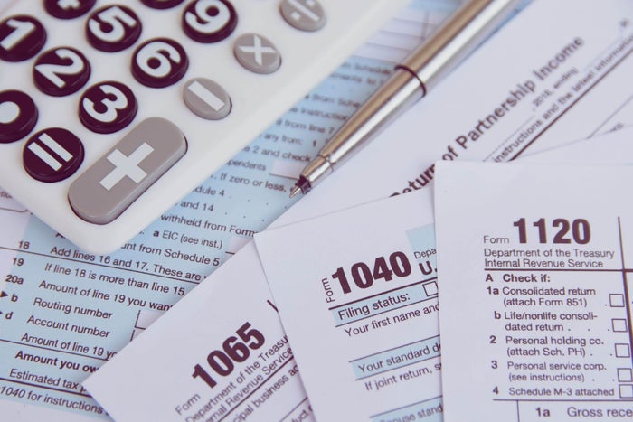 Calculator on tax forms