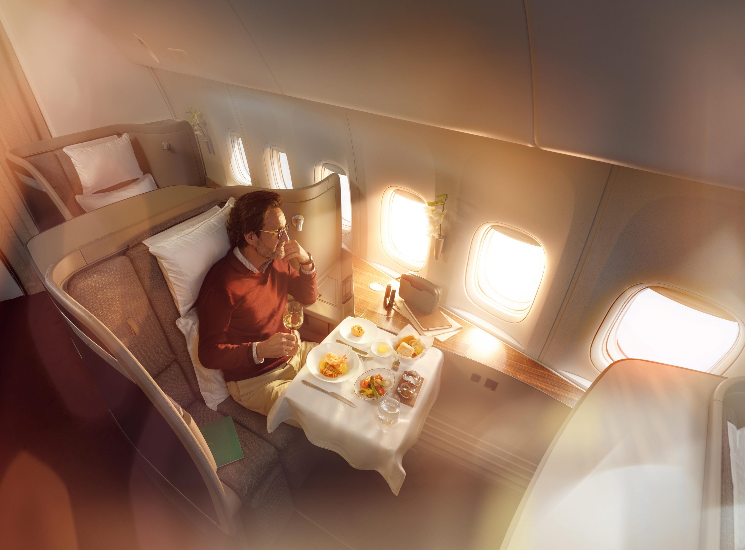 Cathay Pacific first class meal service