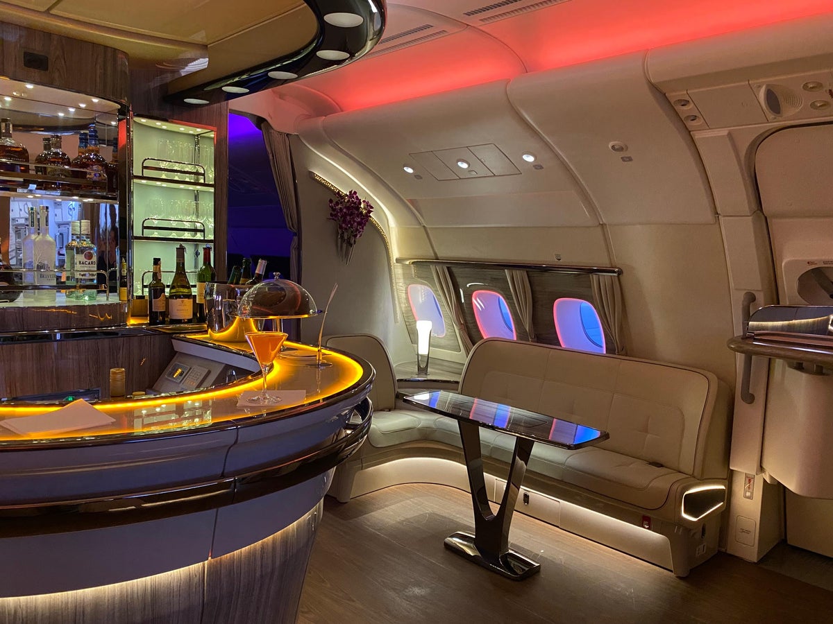 Emirates A380 retrofit bar seating