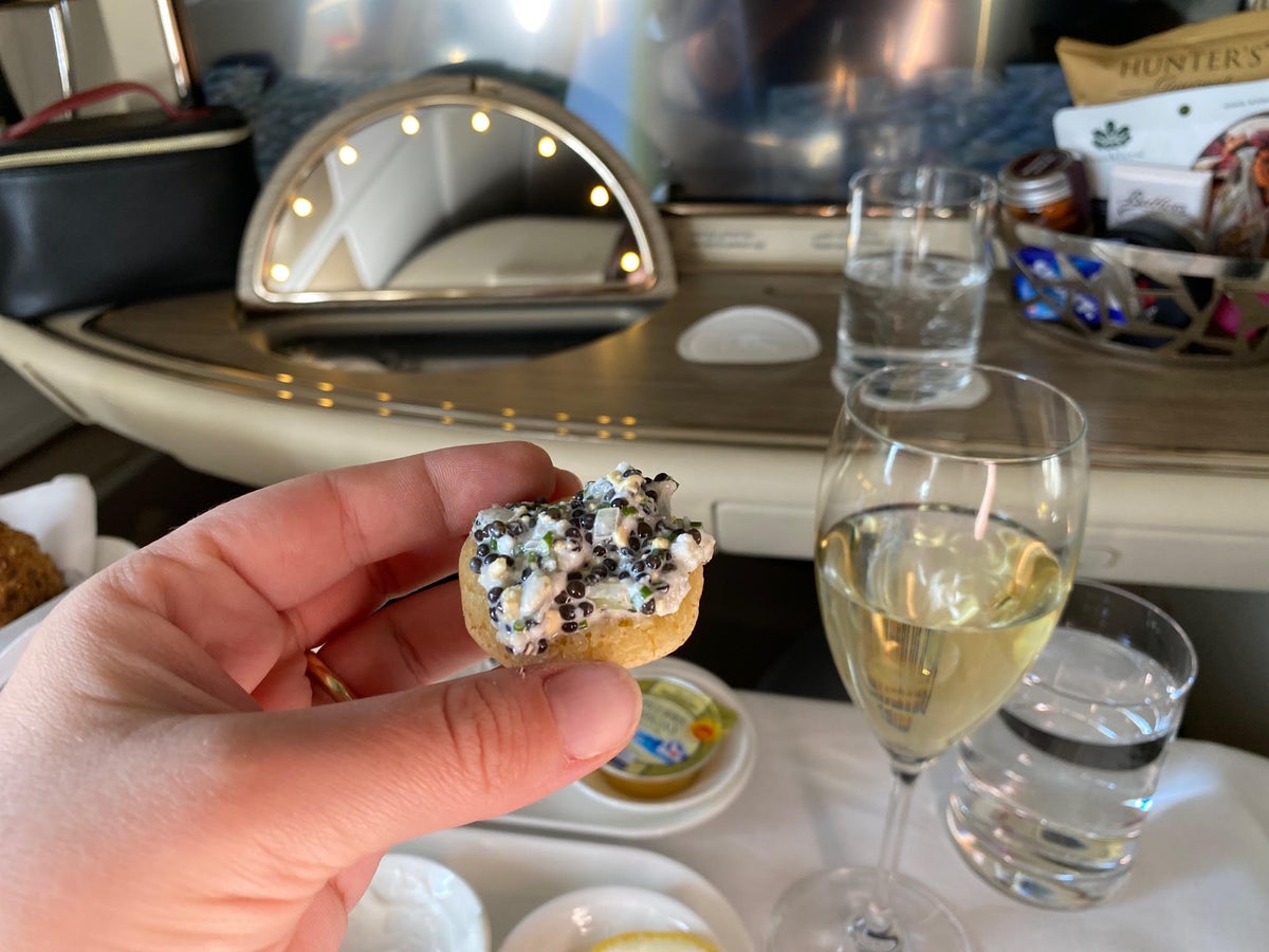 Emirates A380 retrofit first class caviar